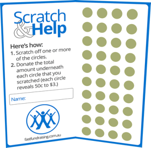 Scratch'n'help booklet from fast Fundraising