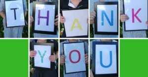The THANKYOU sign - a visually appealing way to thank volunteers and donors