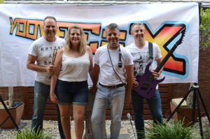 Some of the Youvee-x band members, with Paul on the left